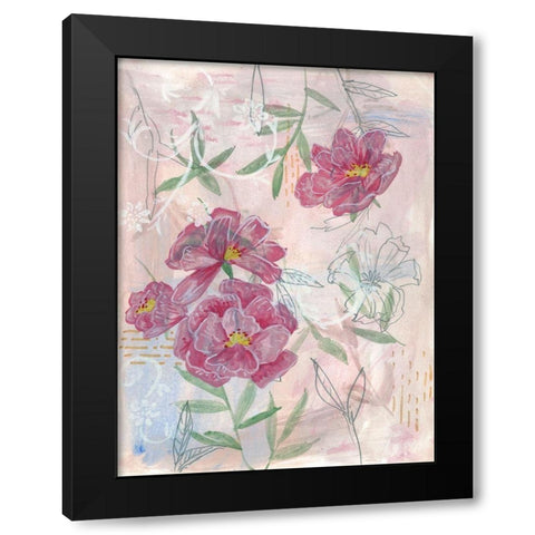 Spring Composition II Black Modern Wood Framed Art Print by Wang, Melissa