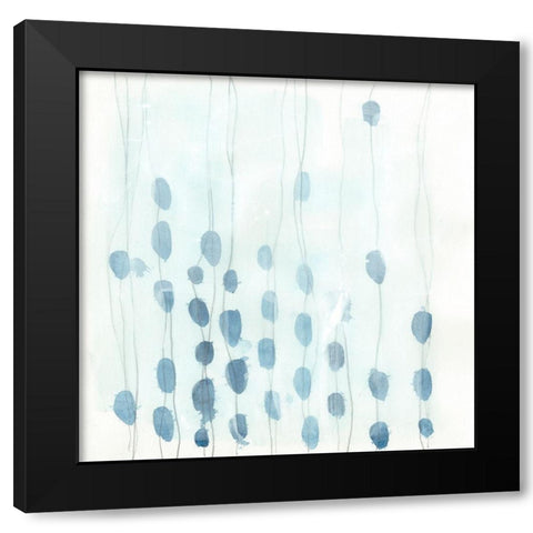 Indigo Threads II Black Modern Wood Framed Art Print by Vess, June Erica
