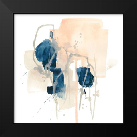 Azurite I Black Modern Wood Framed Art Print by Vess, June Erica