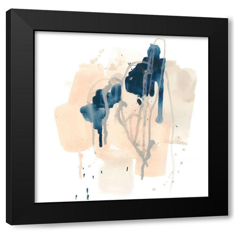 Azurite II Black Modern Wood Framed Art Print with Double Matting by Vess, June Erica