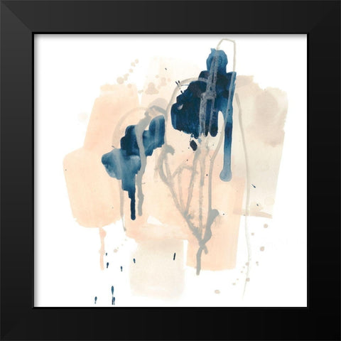 Azurite II Black Modern Wood Framed Art Print by Vess, June Erica