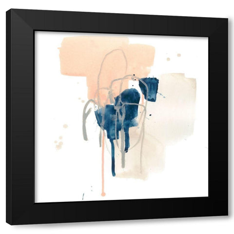 Azurite III Black Modern Wood Framed Art Print with Double Matting by Vess, June Erica