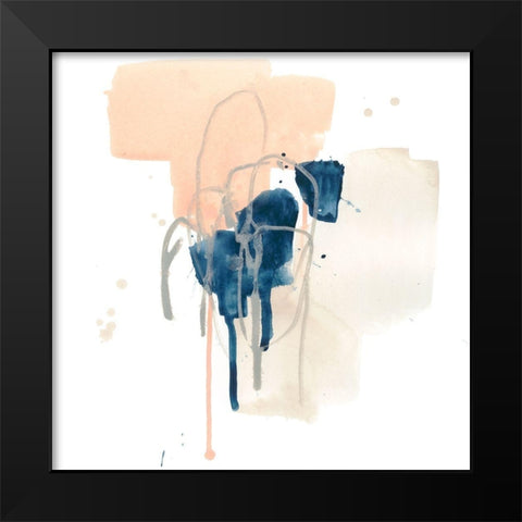 Azurite III Black Modern Wood Framed Art Print by Vess, June Erica