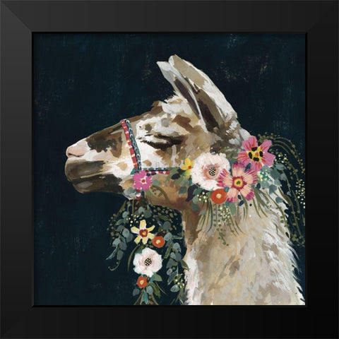 Lovely Llama II Black Modern Wood Framed Art Print by Borges, Victoria
