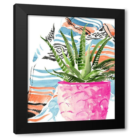 Zebra Succulent I Black Modern Wood Framed Art Print by Parker, Jennifer Paxton