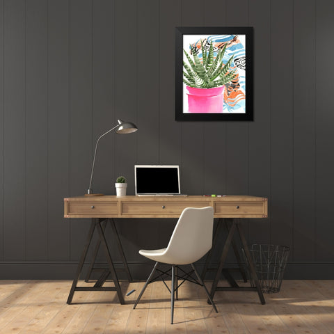 Zebra Succulent II Black Modern Wood Framed Art Print by Parker, Jennifer Paxton