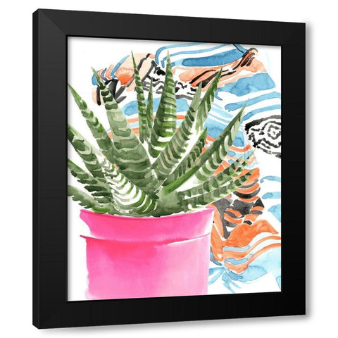 Zebra Succulent II Black Modern Wood Framed Art Print by Parker, Jennifer Paxton