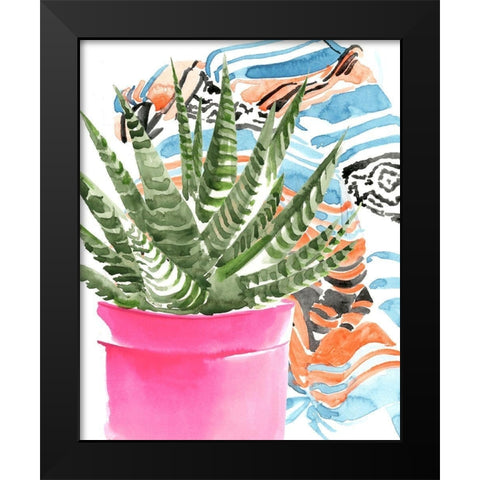 Zebra Succulent II Black Modern Wood Framed Art Print by Parker, Jennifer Paxton