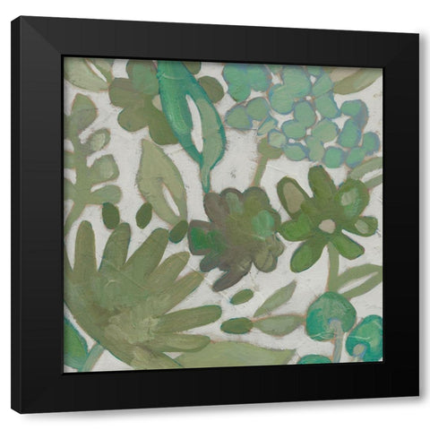 Greenery I Black Modern Wood Framed Art Print with Double Matting by Zarris, Chariklia