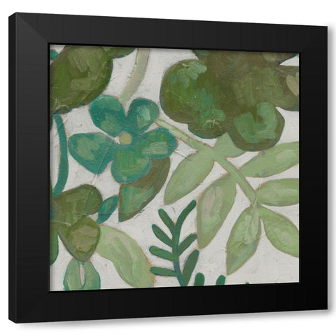 Greenery II Black Modern Wood Framed Art Print with Double Matting by Zarris, Chariklia