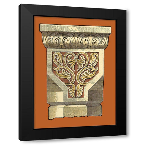 Graphic Capital V Black Modern Wood Framed Art Print with Double Matting by Vision Studio