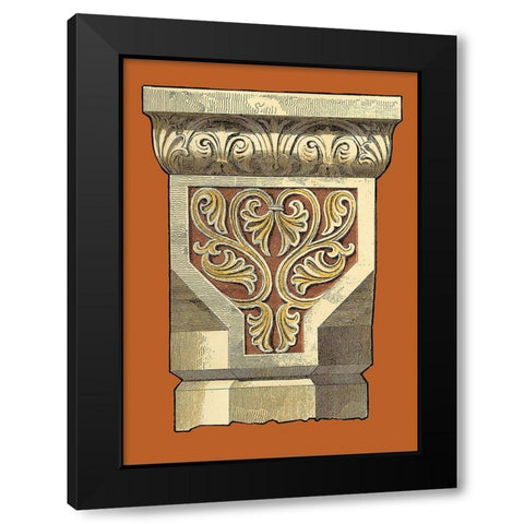 Graphic Capital V Black Modern Wood Framed Art Print by Vision Studio