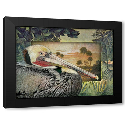 Pelican Paradise I Black Modern Wood Framed Art Print with Double Matting by Hunziker, Steve
