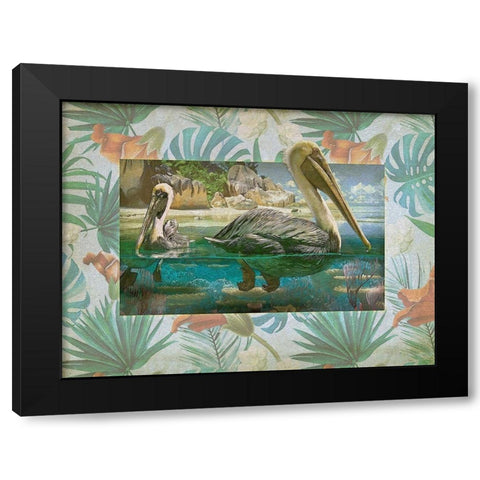 Pelican Paradise V Black Modern Wood Framed Art Print by Hunziker, Steve