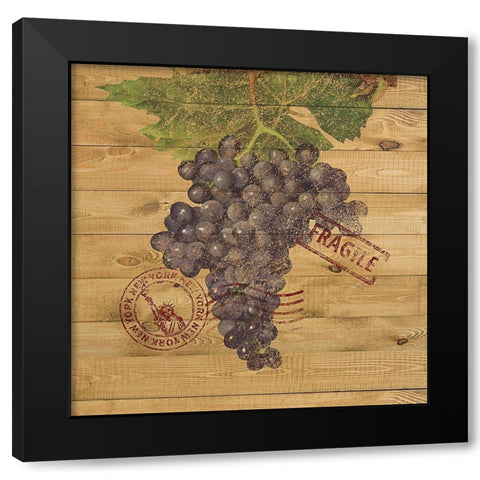 Grape Crate III Black Modern Wood Framed Art Print with Double Matting by Nobleworks Inc.