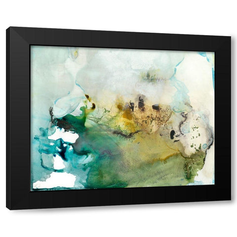 Organic Abstract Black Modern Wood Framed Art Print with Double Matting by Bramma, Lila