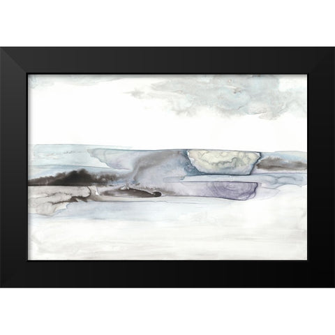 Organic Seascape Blue II Black Modern Wood Framed Art Print by Bramma, Lila