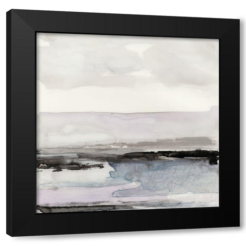 Organic Seascape Blue III Black Modern Wood Framed Art Print with Double Matting by Bramma, Lila