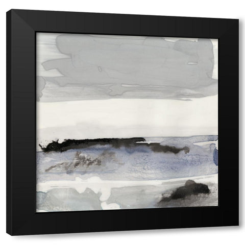 Organic Seascape Blue IV Black Modern Wood Framed Art Print by Bramma, Lila
