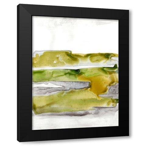 Organic Seascape Green II Black Modern Wood Framed Art Print with Double Matting by Bramma, Lila