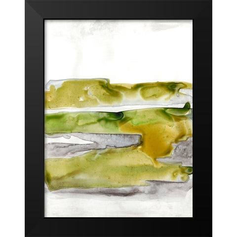 Organic Seascape Green II Black Modern Wood Framed Art Print by Bramma, Lila