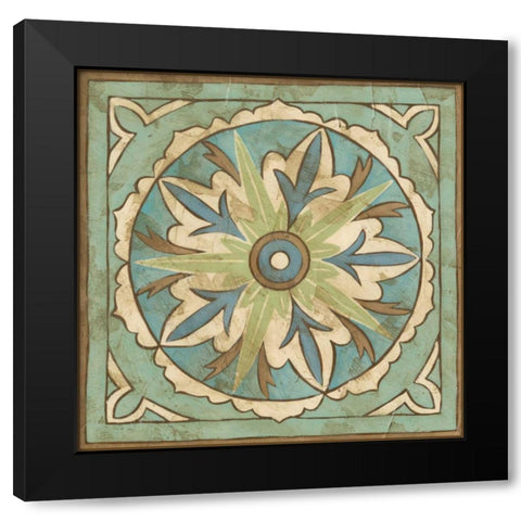 Ornamental Tile II Black Modern Wood Framed Art Print with Double Matting by Zarris, Chariklia