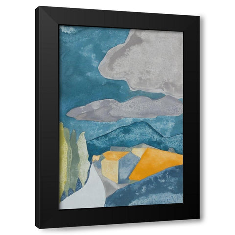 French Village I Black Modern Wood Framed Art Print by Delamater, Rob