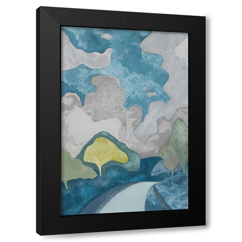 French Village III Black Modern Wood Framed Art Print by Delamater, Rob