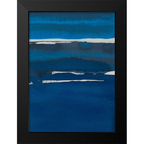 Sapphire Horizon I Black Modern Wood Framed Art Print by Delamater, Rob