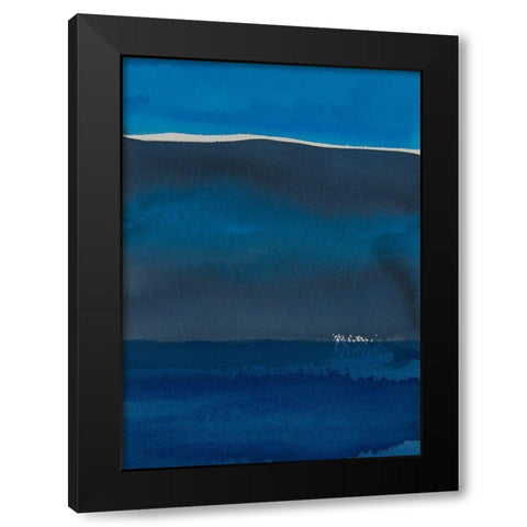 Sapphire Horizon II Black Modern Wood Framed Art Print with Double Matting by Delamater, Rob