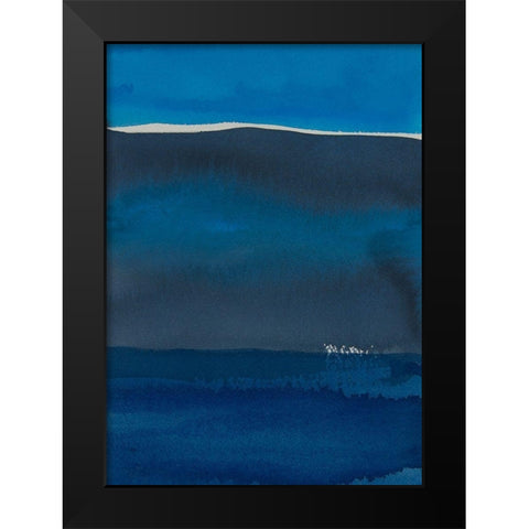 Sapphire Horizon II Black Modern Wood Framed Art Print by Delamater, Rob