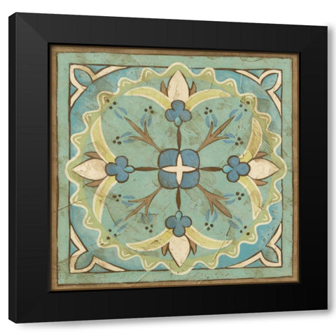 Ornamental Tile IV Black Modern Wood Framed Art Print with Double Matting by Zarris, Chariklia