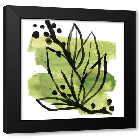 Tropical Sumi-e II Black Modern Wood Framed Art Print by Vess, June Erica