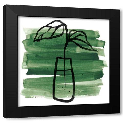 Tropical Sumi-e III Black Modern Wood Framed Art Print by Vess, June Erica