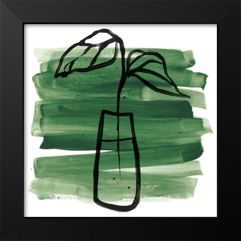 Tropical Sumi-e III Black Modern Wood Framed Art Print by Vess, June Erica