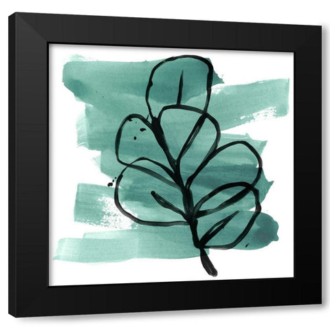 Tropical Sumi-e V Black Modern Wood Framed Art Print by Vess, June Erica
