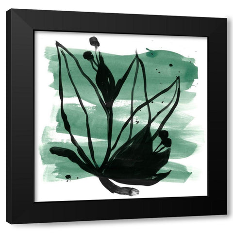 Tropical Sumi-e VII Black Modern Wood Framed Art Print with Double Matting by Vess, June Erica