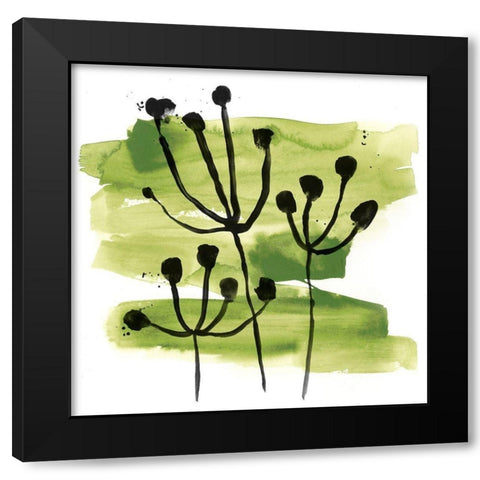 Tropical Sumi-e VIII Black Modern Wood Framed Art Print with Double Matting by Vess, June Erica