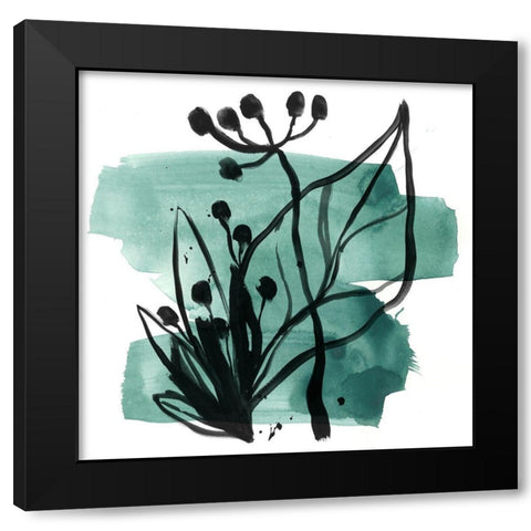 Tropical Sumi-e IX Black Modern Wood Framed Art Print by Vess, June Erica