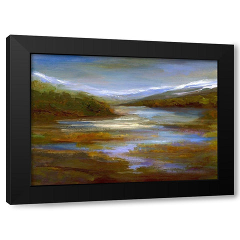 Mountain Stream Black Modern Wood Framed Art Print by Finch, Sheila