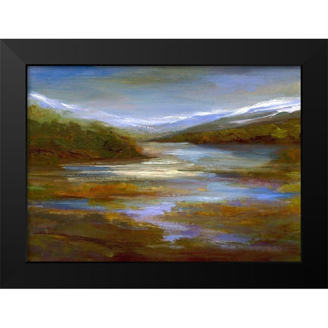 Mountain Stream Black Modern Wood Framed Art Print by Finch, Sheila