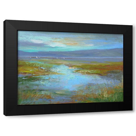 Sailing the South Bay Black Modern Wood Framed Art Print by Finch, Sheila