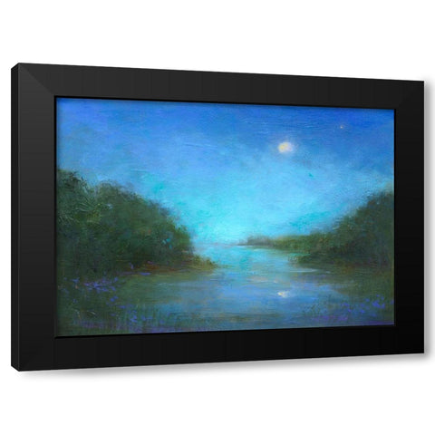 Twilight Black Modern Wood Framed Art Print with Double Matting by Finch, Sheila