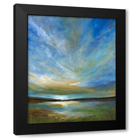 Updraft Black Modern Wood Framed Art Print by Finch, Sheila