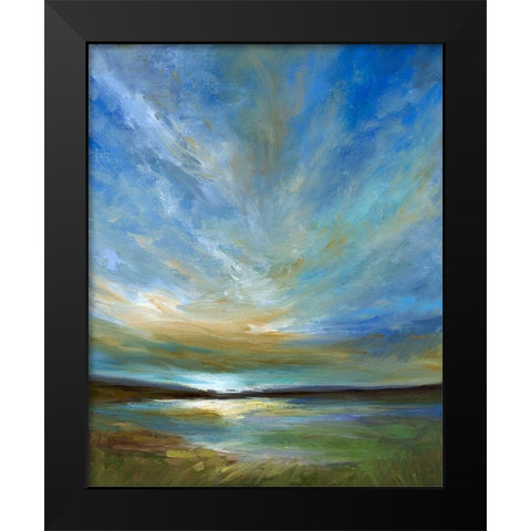 Updraft Black Modern Wood Framed Art Print by Finch, Sheila