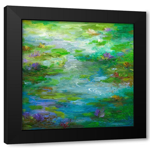 Water Lily Pond #1 Black Modern Wood Framed Art Print with Double Matting by Finch, Sheila