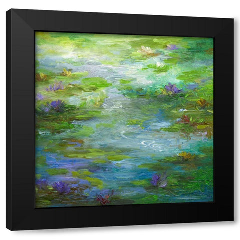 Water Lily Pond #1 Black Modern Wood Framed Art Print with Double Matting by Finch, Shiela