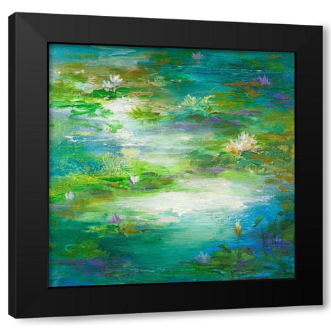 Water Lily Pond #2 Black Modern Wood Framed Art Print with Double Matting by Finch, Sheila