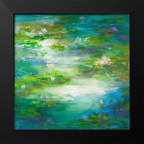 Water Lily Pond #2 Black Modern Wood Framed Art Print by Finch, Sheila
