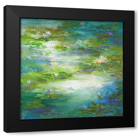 Water Lily Pond #2 Black Modern Wood Framed Art Print by Finch, Shiela